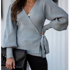 Kirundo Gray Wrap Sweater